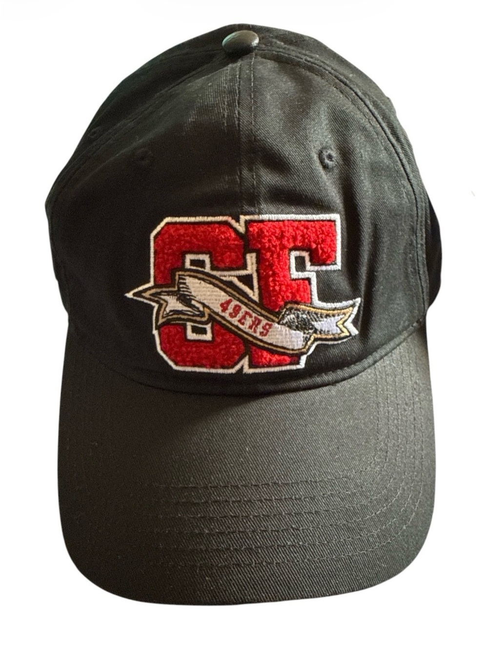 🆕  black San Francisco 49ers adjustable hat with 3 patches